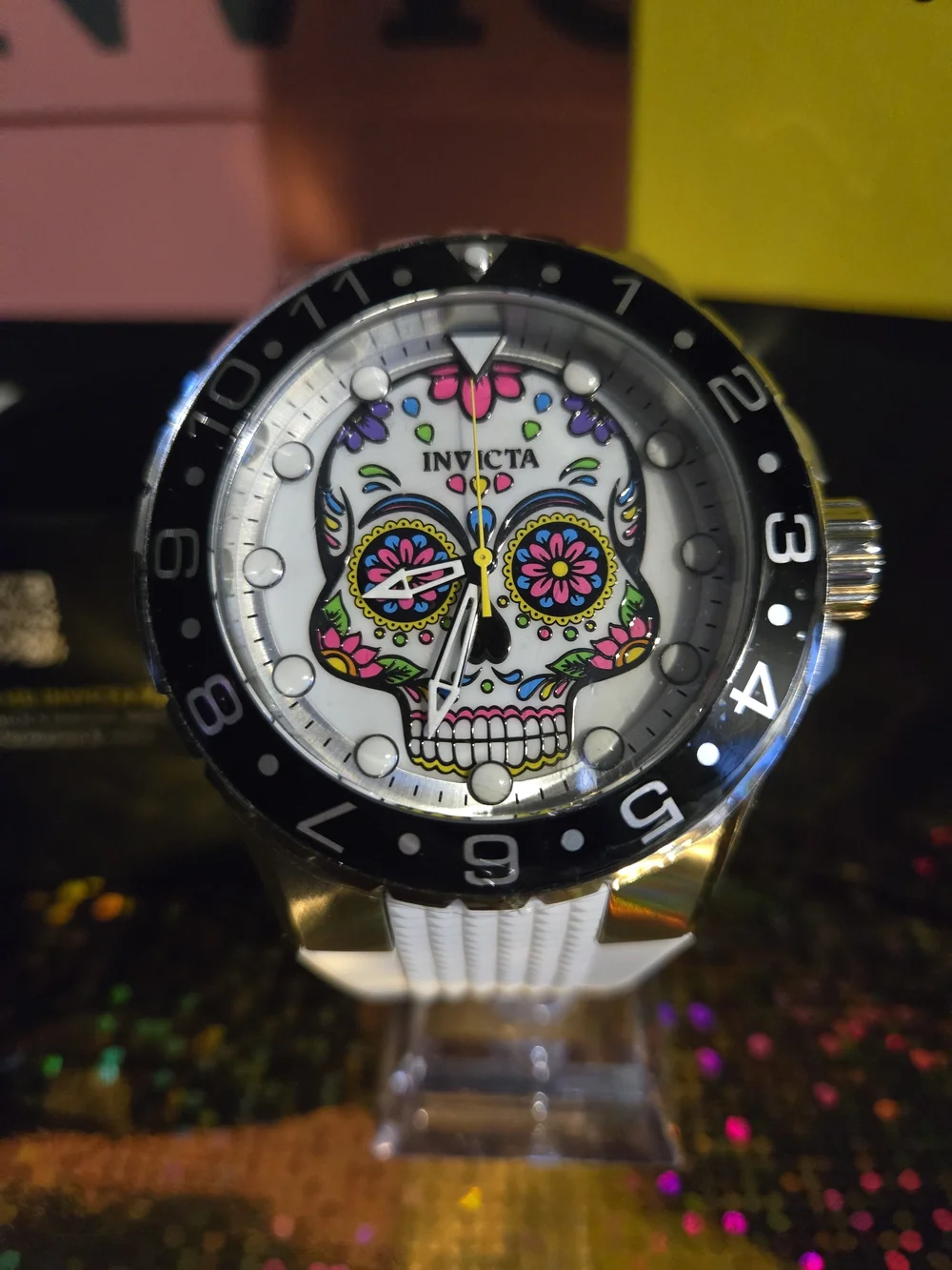 36853 Invicta Aviator Dia De Los Muertos Mother Of Pearl Men's Watch 50mm